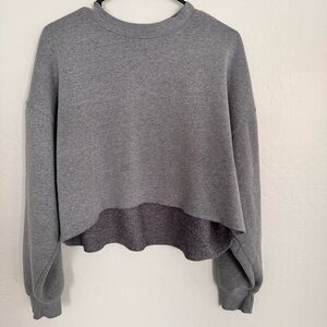 Wild Fable Crop-Top Crew Neck (Grey)